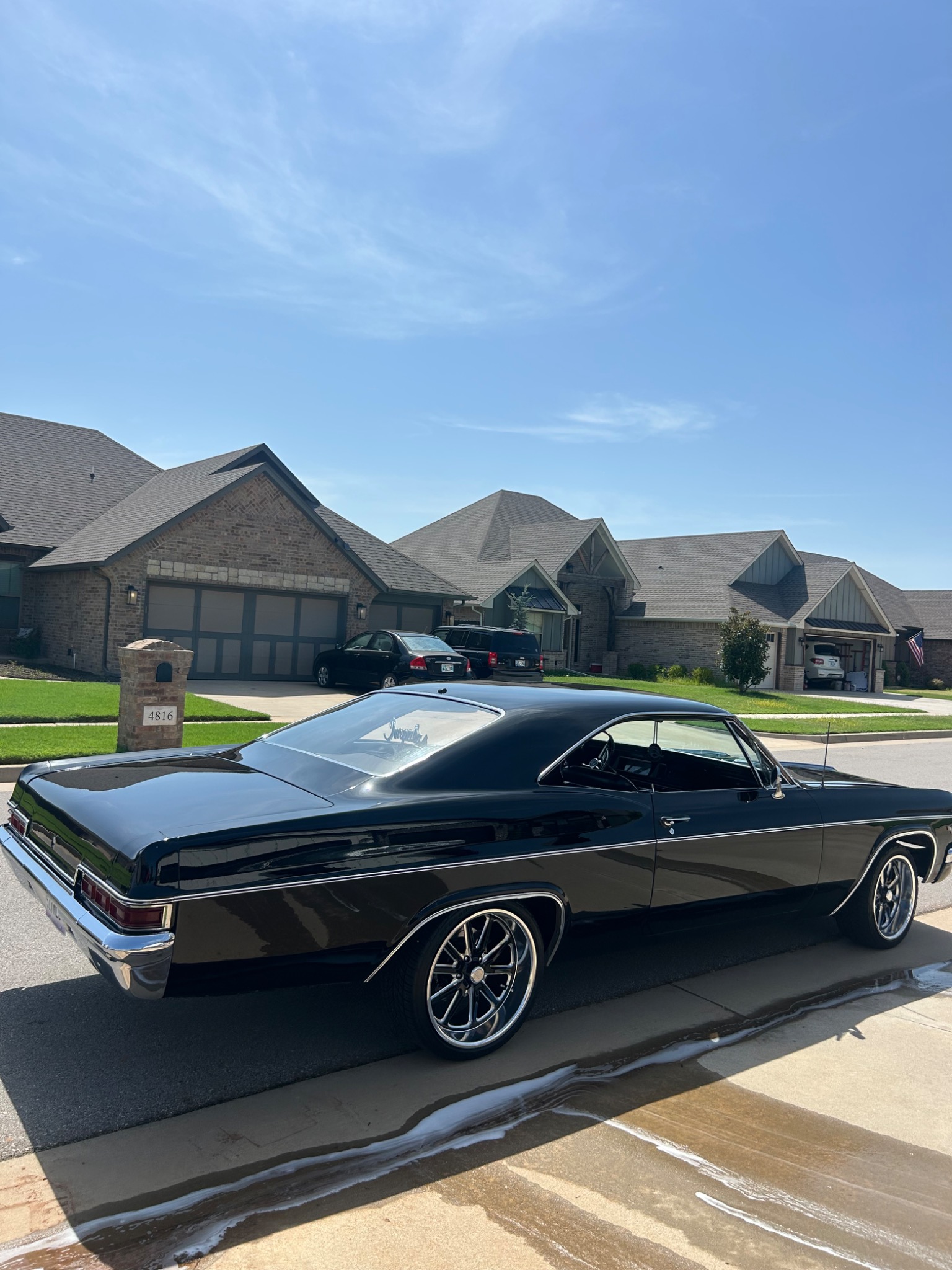 Freshly cleaned black classic Chevrolet detailed by PoliShine